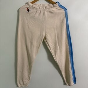 Aviator Nation 5 Stripe Sweatpants Vintage White Size X-Small